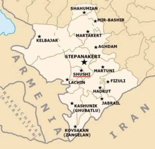 Нагірний Карабах, карта