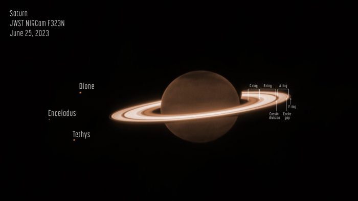 Нове зображення космічного телескопа Джеймса Вебба показує дивовижний Сатурн і його кільця